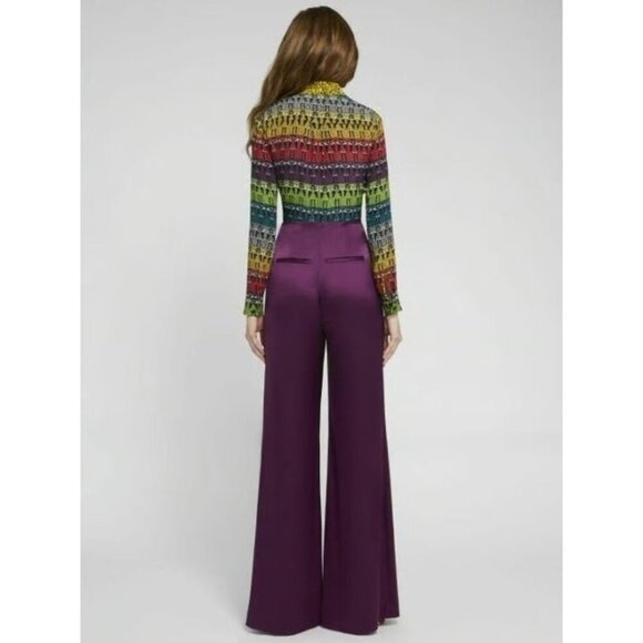 Alice + Olivia Willa Ombre Stace Face Silk Blouse Small - Picture 3 of 10